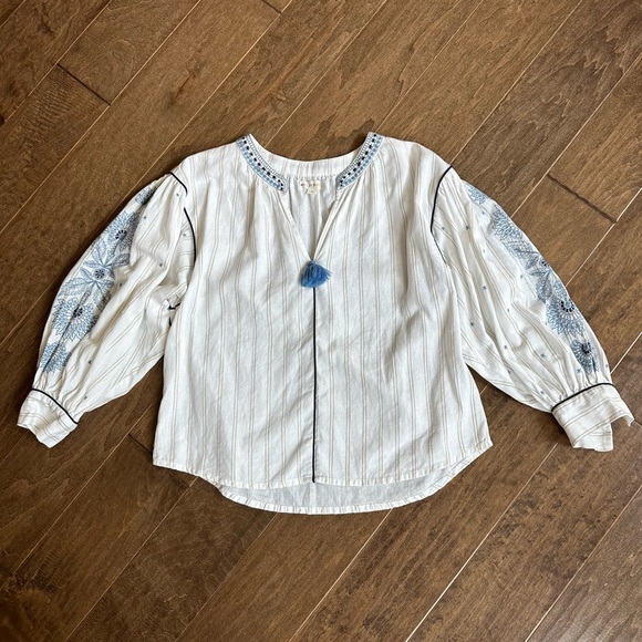 Roller Rabbit Embroidered Striped Blouse - Picture 2 of 7